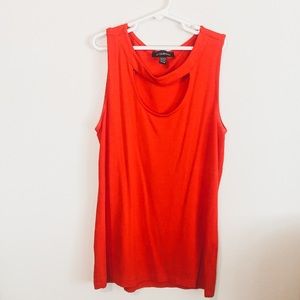 Bright Crimson Cutout Detail Tank